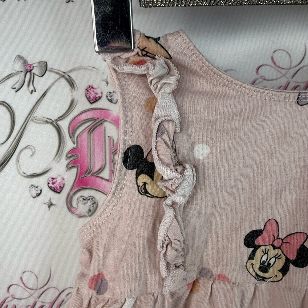 Disney H&M polka dot key hole back detail Pink Minnie Mouse Kids baby ruffle - Picture 6 of 11